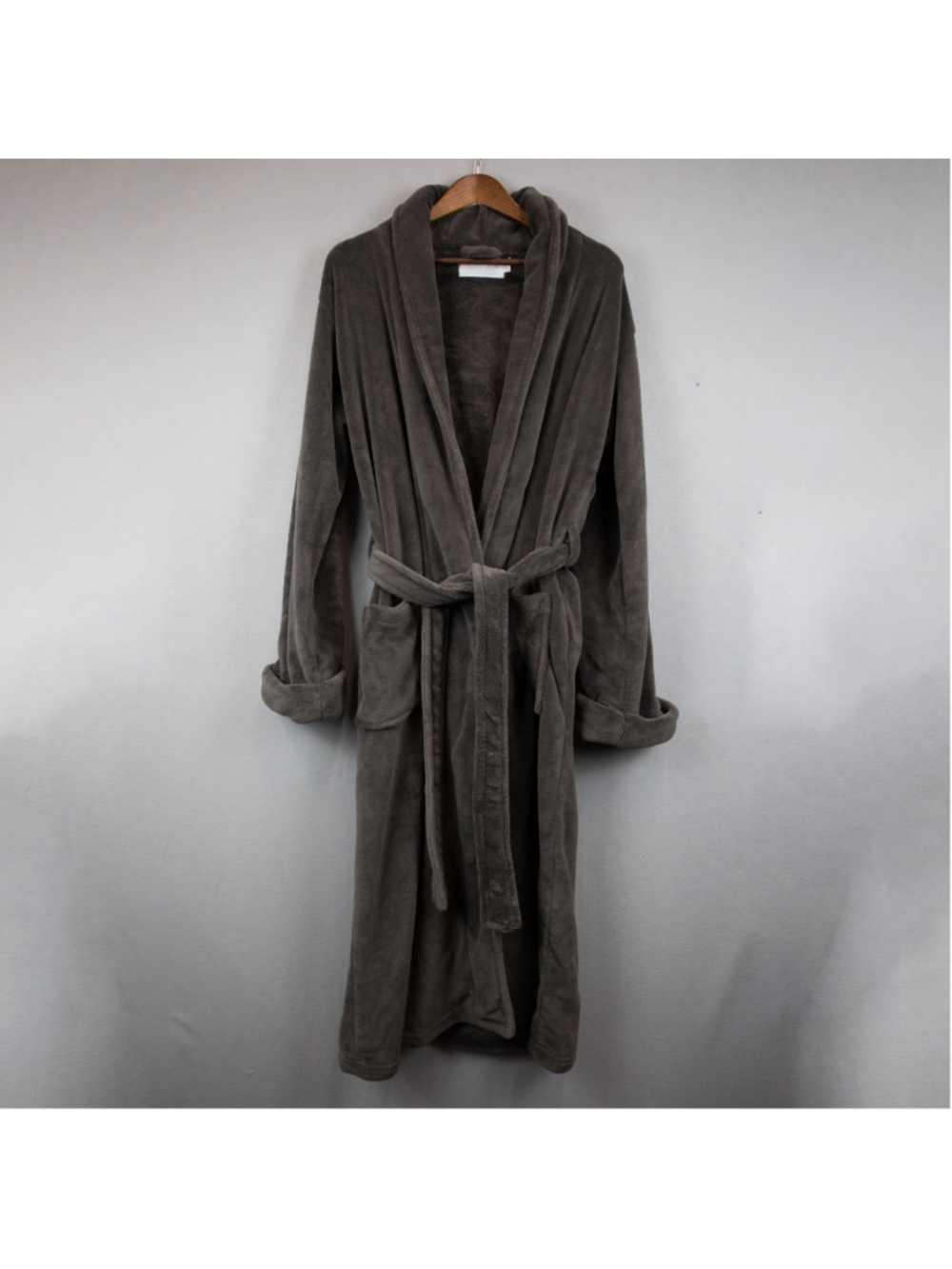 Restoration Hardware brown plush long robe-M